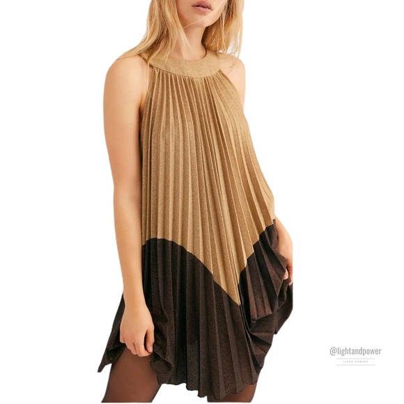 Free People Dresses & Skirts - Free People Pleated Love Knife Mini Dress L EUC